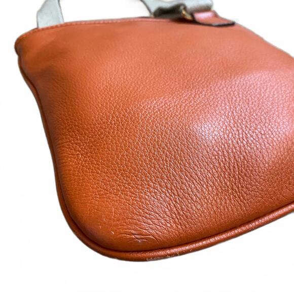 EUC Michael Kors Orange Pebbled Leather Crossbody Bag - Picture 8 of 10